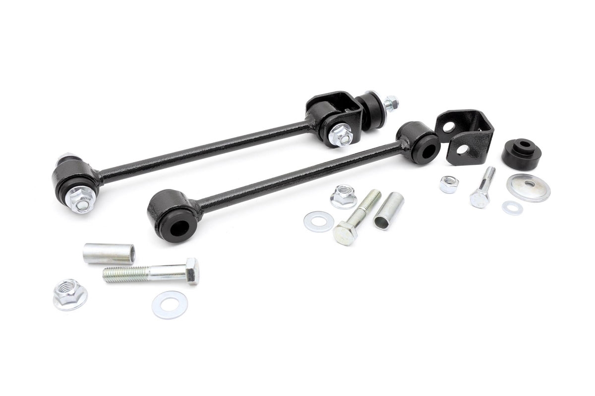 Ford F-250 Sway Bar Links - Rear - Rough Country - 4 Inch Lift - Black - '80-'97